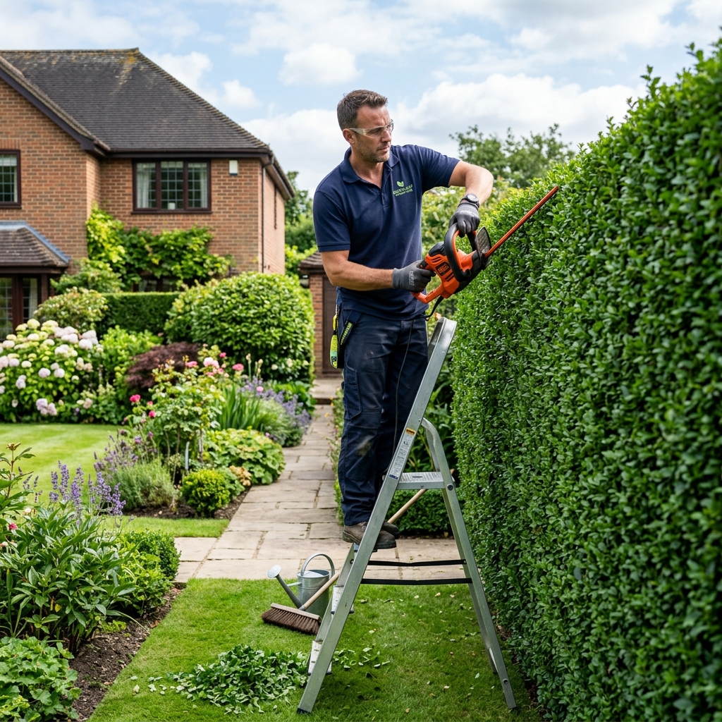 Manicured hedge trimming